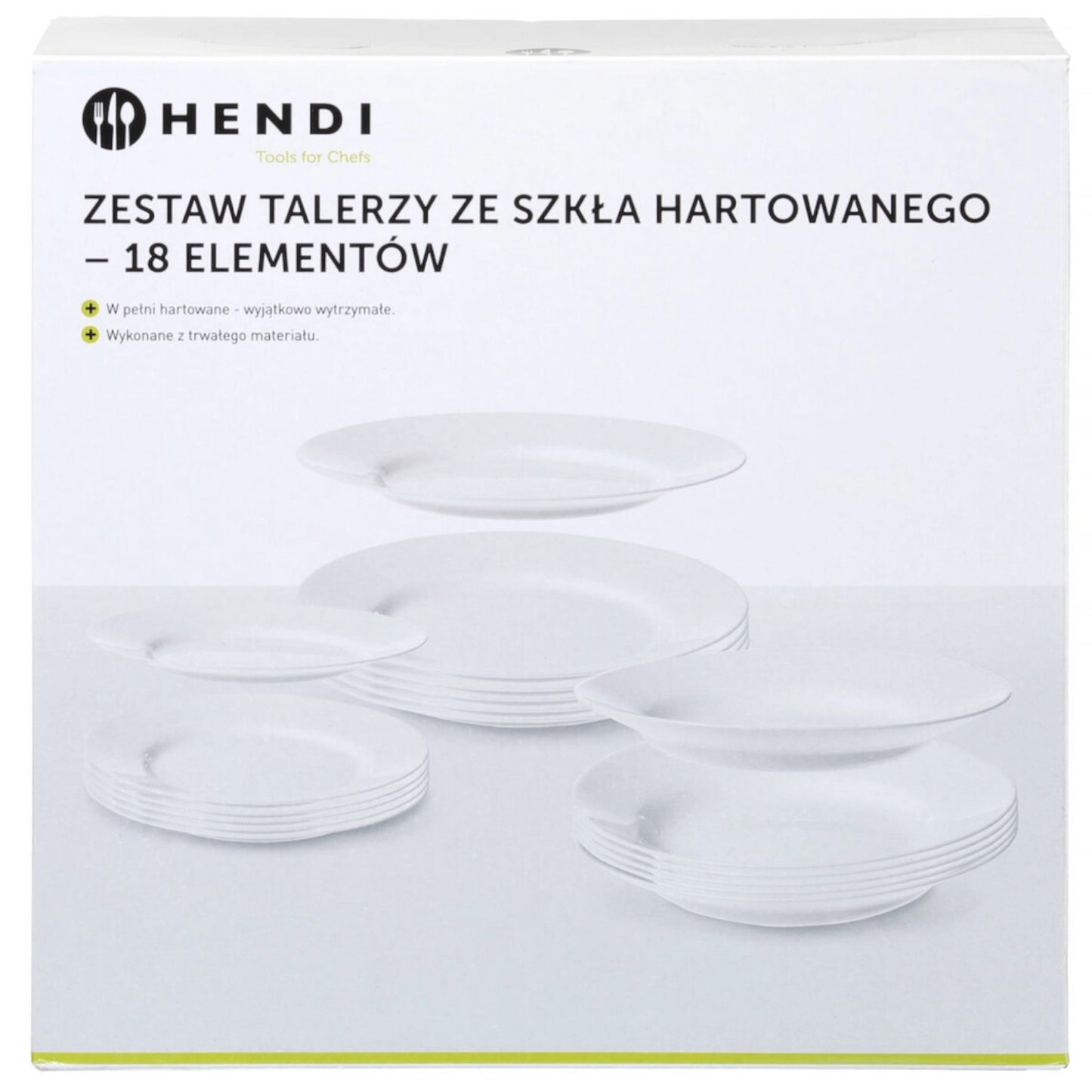 Serving Bowls – Set of tempered glass plates 18 pcs. - Carlat