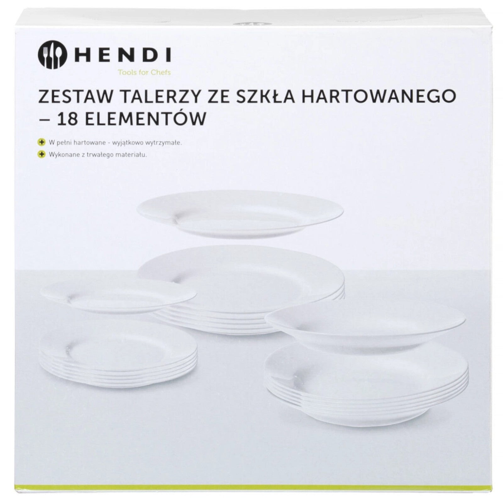Serving Bowls – Set of tempered glass plates 18 pcs. - Carlat