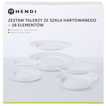 Serving Bowls – Set of tempered glass plates 18 pcs. - Carlat