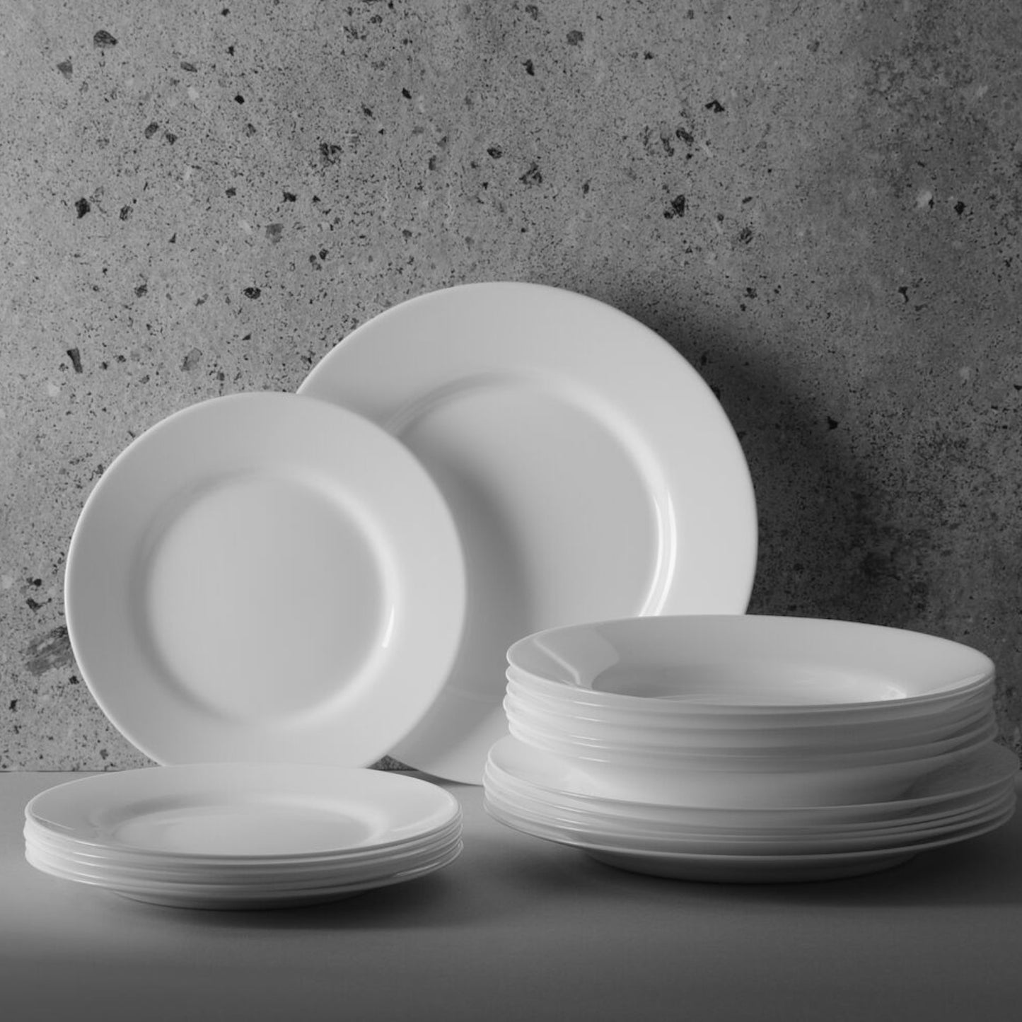 Serving Bowls – Set of tempered glass plates 18 pcs. - Carlat