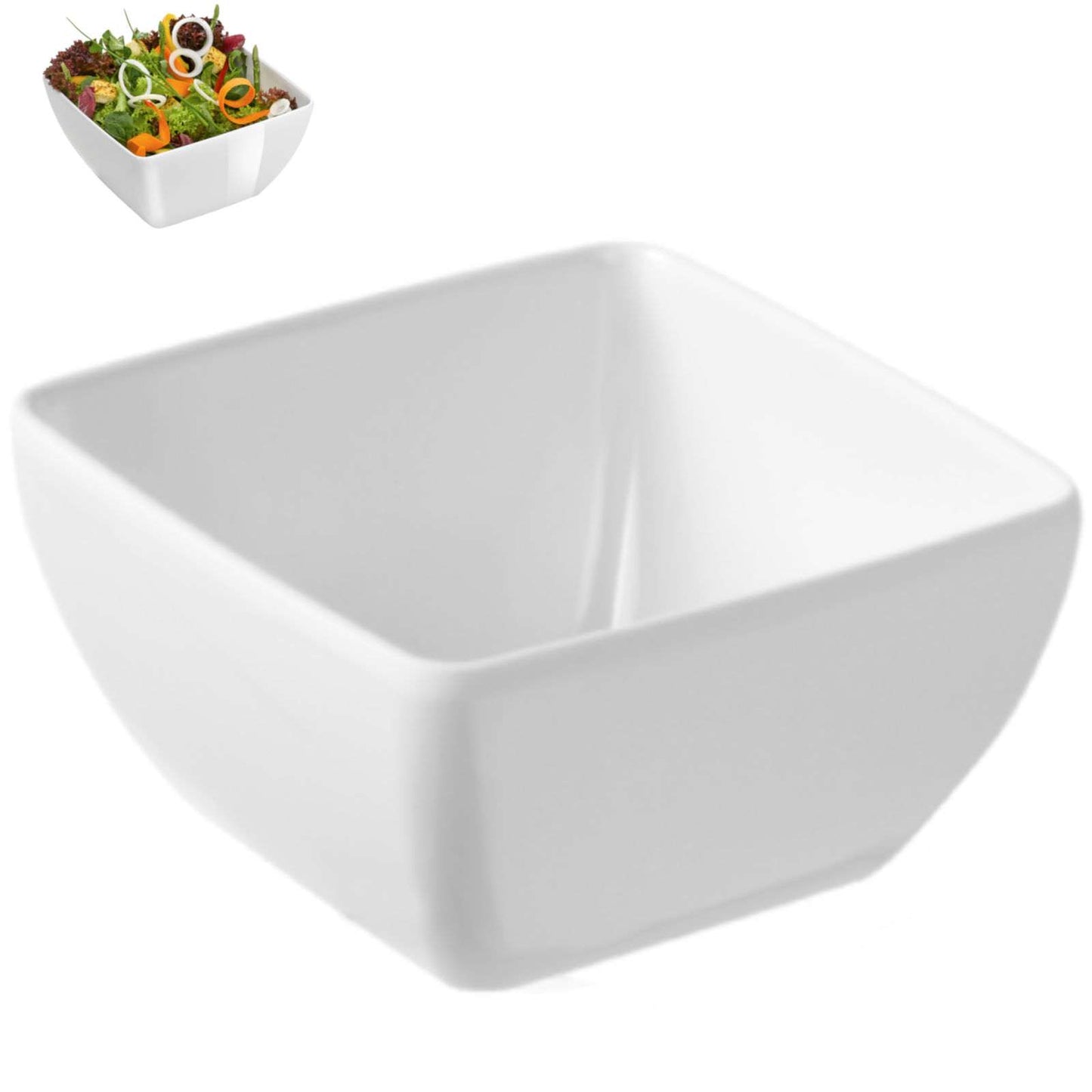 Serving Bowls – Square melamine food bowl, white, 19x19cm - Carlat