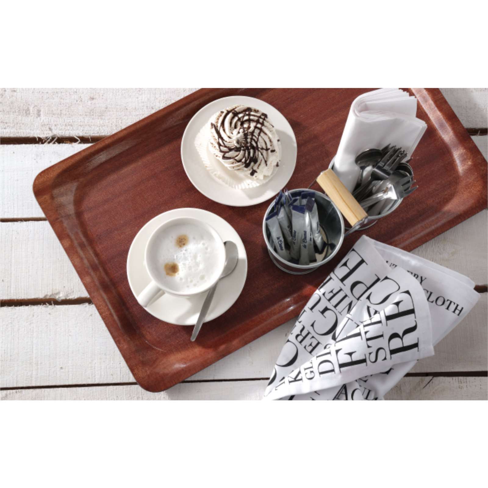 Serving Trays – Anti-slip laminated tray walnut 460 x 360 - Carlat
