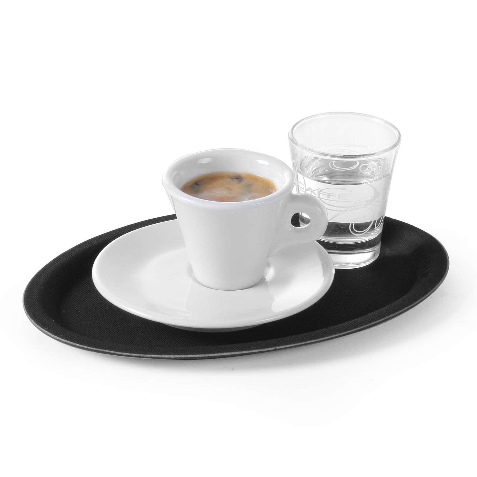 Serving Trays – Anti-slip oval waiter tray 20x26.5cm - black - Carlat