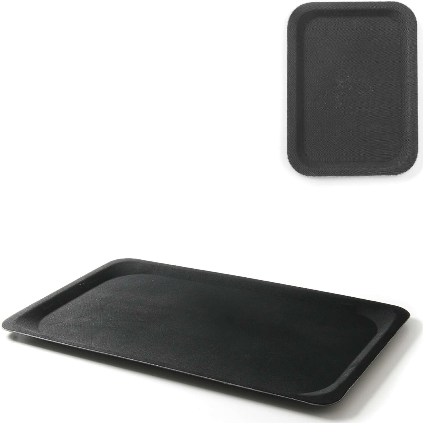Serving Trays – Anti-slip rectangular waiter tray 20x28cm - black - Carlat