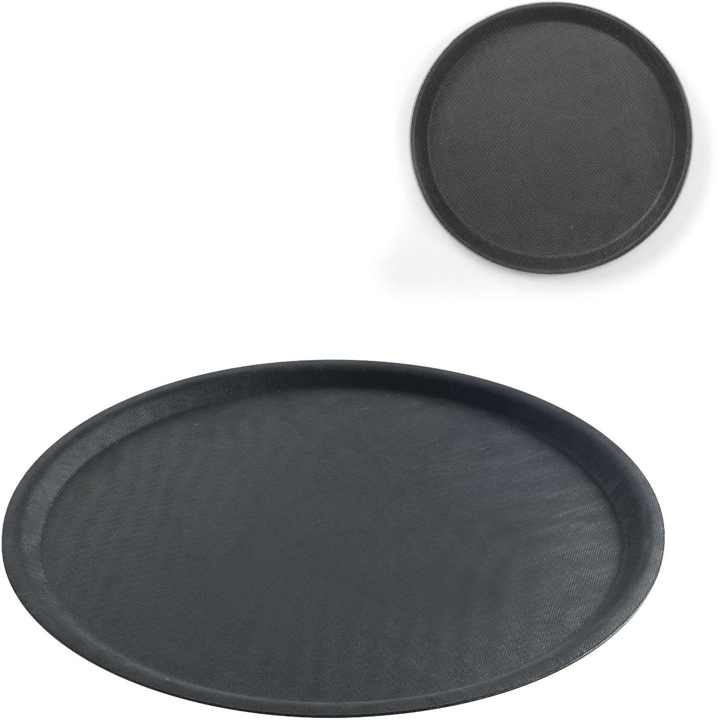 Serving Trays – Anti-slip waiter tray, round, diameter. 50cm black - Carlat