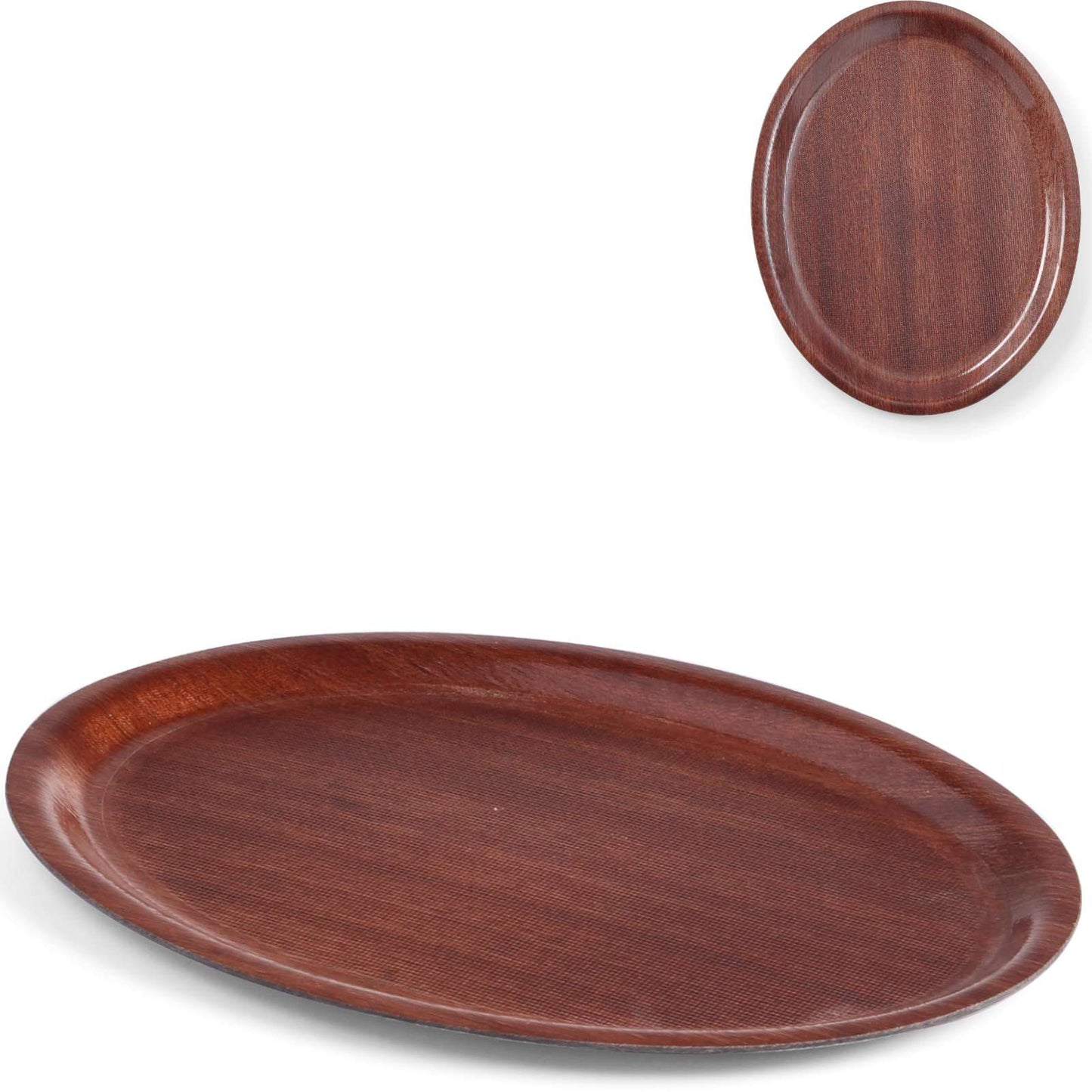 Serving Trays – Anti-slip wooden waiter tray - oval 29x21cm - Carlat