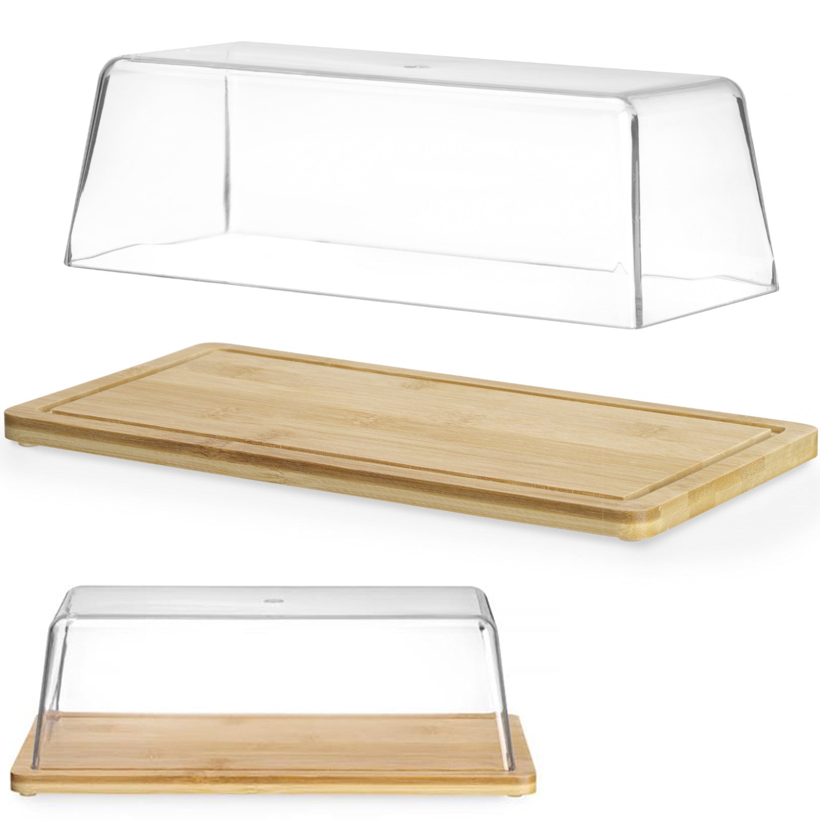 Serving Trays – Bamboo display tray for buffet with cover - Carlat