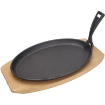 Serving Trays – Cast iron platter with wooden base, hot - Carlat