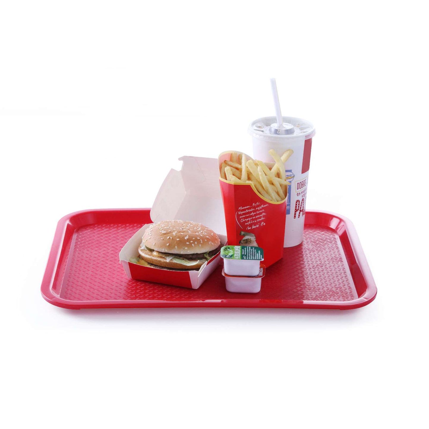Serving Trays – Fast Food polypropylene tray 30.5x41.5cm - red - Carlat