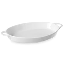 Serving Trays – Oval baking dish with handles 165x105x30mm white - Carlat
