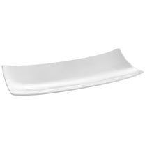 Serving Trays – Rectangular decorative platter tray BARKA 218x105mm white - Carlat