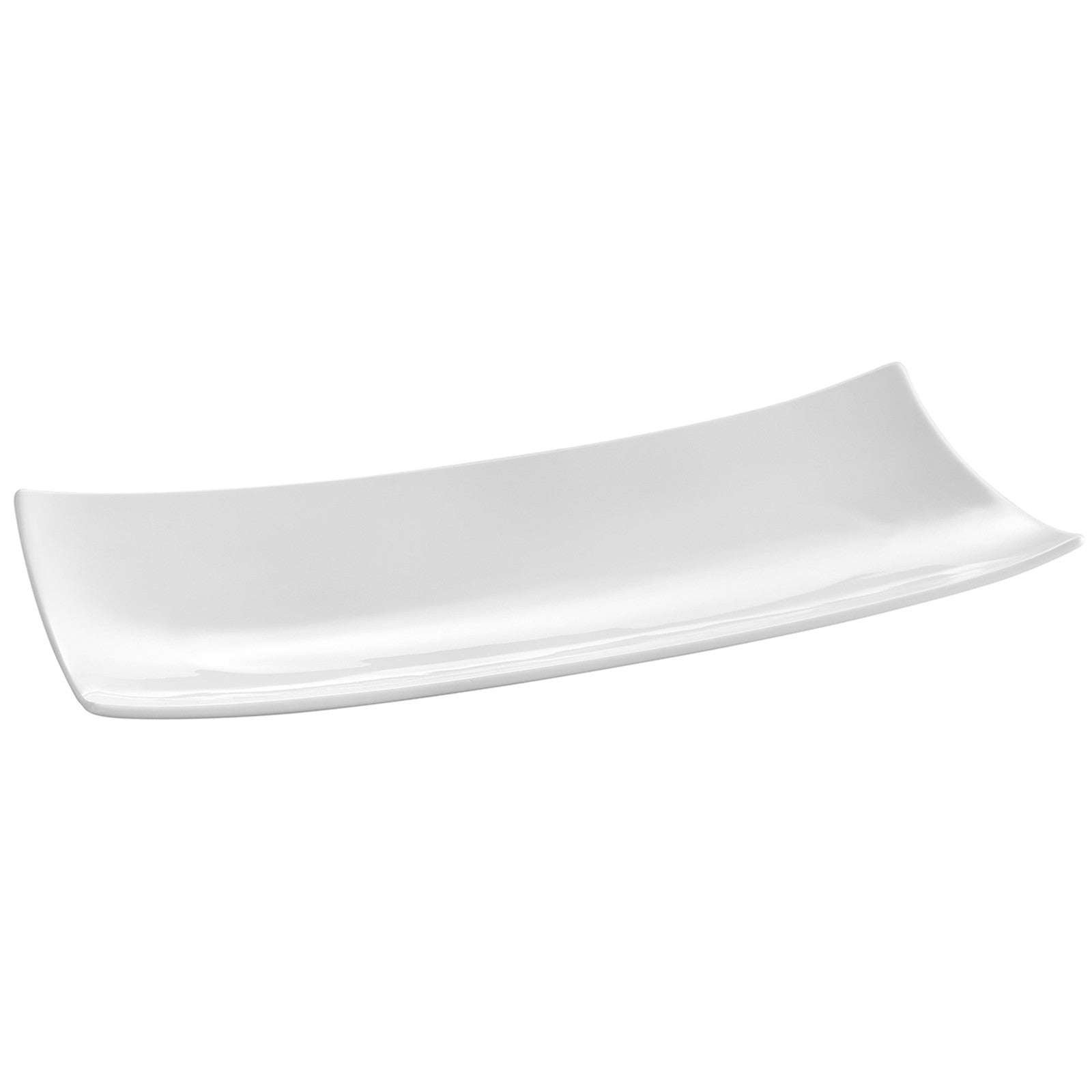 Serving Trays – Rectangular decorative platter tray BARKA 218x105mm white - Carlat