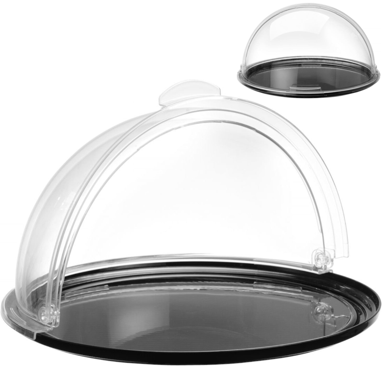 Serving Trays – Round buffet display tray with rolltop cover, - Carlat