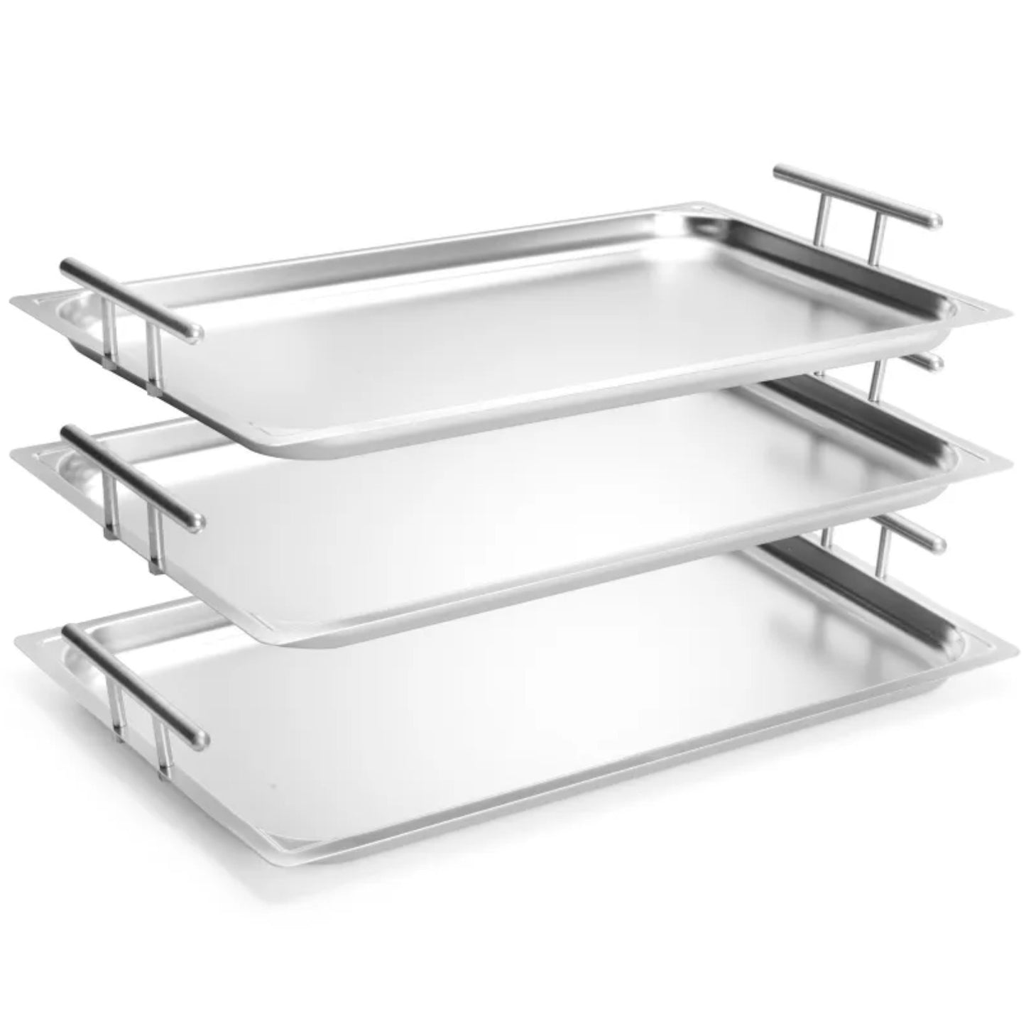 Serving Trays – Stackable steel serving tray with handles GN - Carlat