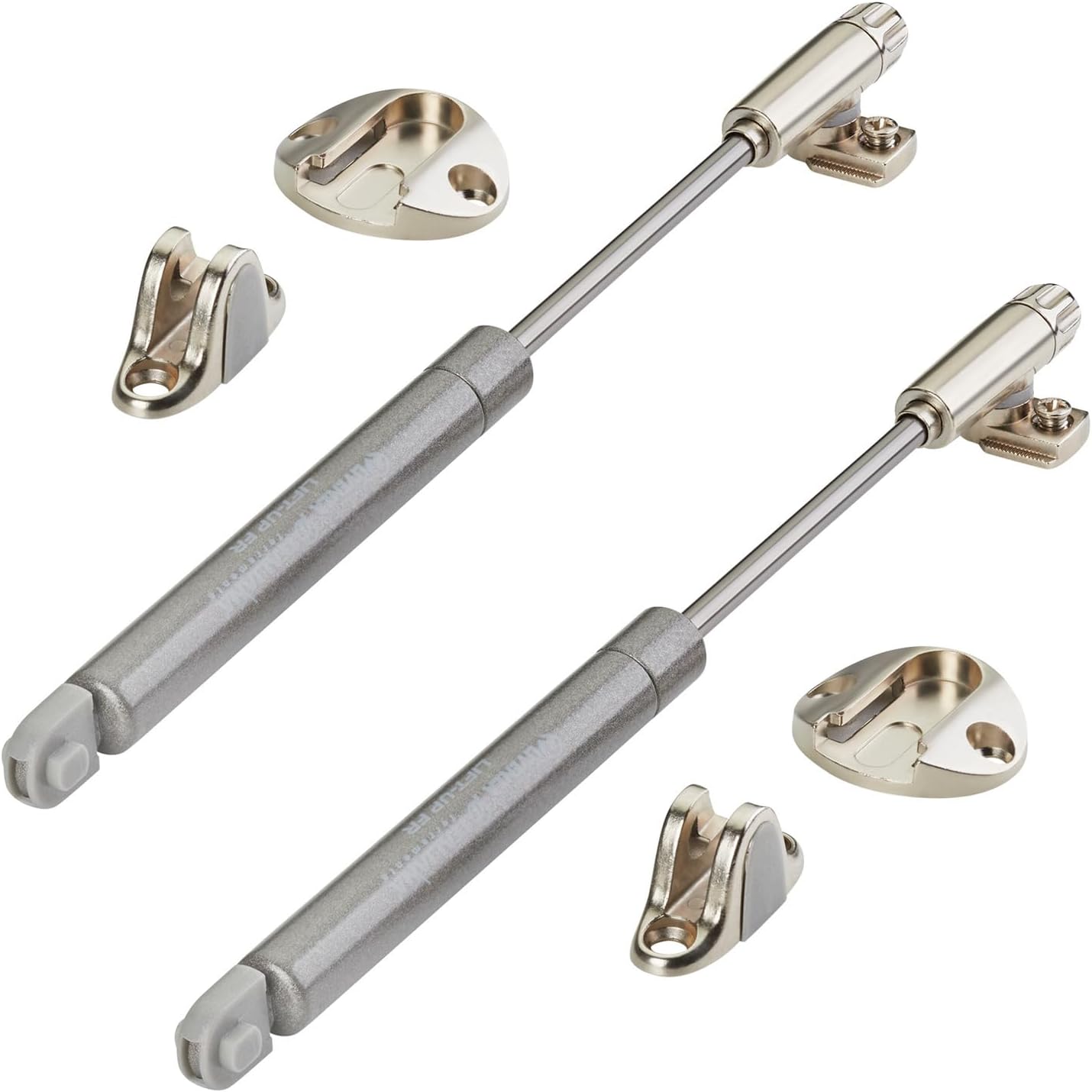 Set of 2 Italiana Ferramenta gas pressure dampers Kraby lift up (60 Newton, 277 mm total length) cabinet door damper for upward opening cabinet flaps and chests Sotech - Carlat