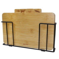 Set of 4 bamboo cutting boards with a stand, Kinghoff - Carlat