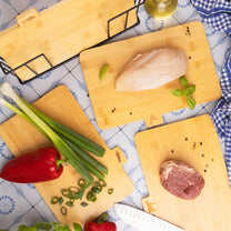 Set of 4 bamboo cutting boards with a stand, Kinghoff - Carlat