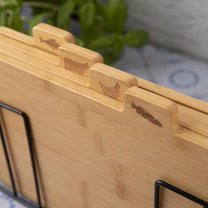 Set of 4 bamboo cutting boards with a stand, Kinghoff - Carlat