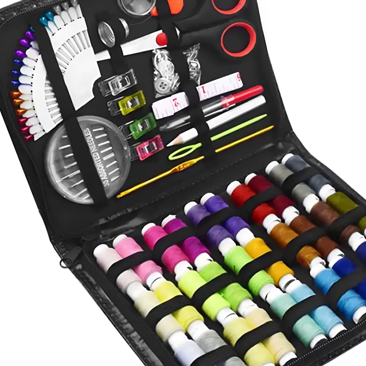Sewing kit, organizer for needles, thread, and safety pins, case 112 el-o642