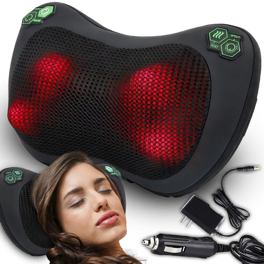 Shiatsu Massager: Heated Neck, Back, and Body Massage Pillow ER1109 - Carlat