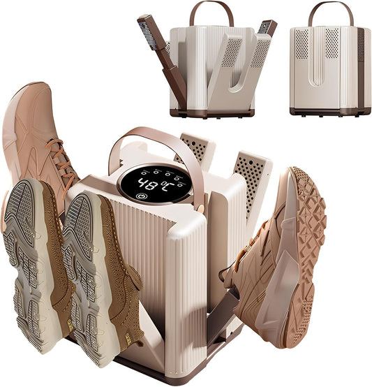 Shoe Dryer, Electric Boot Dryer with 6 Drying Racks, Foldable Shoe Dryer with Constant Temperature and Timer for Drying Shoes, Boots and Socks - Carlat