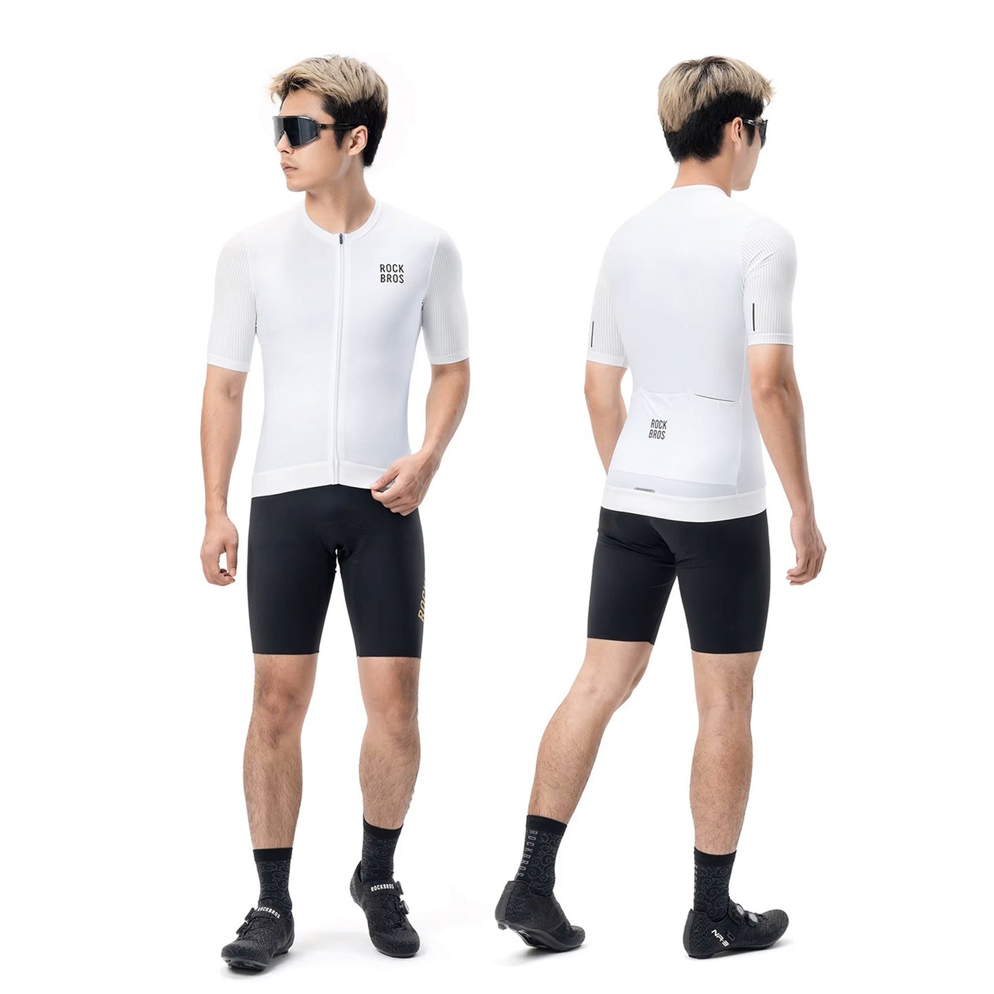 Short-sleeved cycling jersey, size XL - white - Carlat