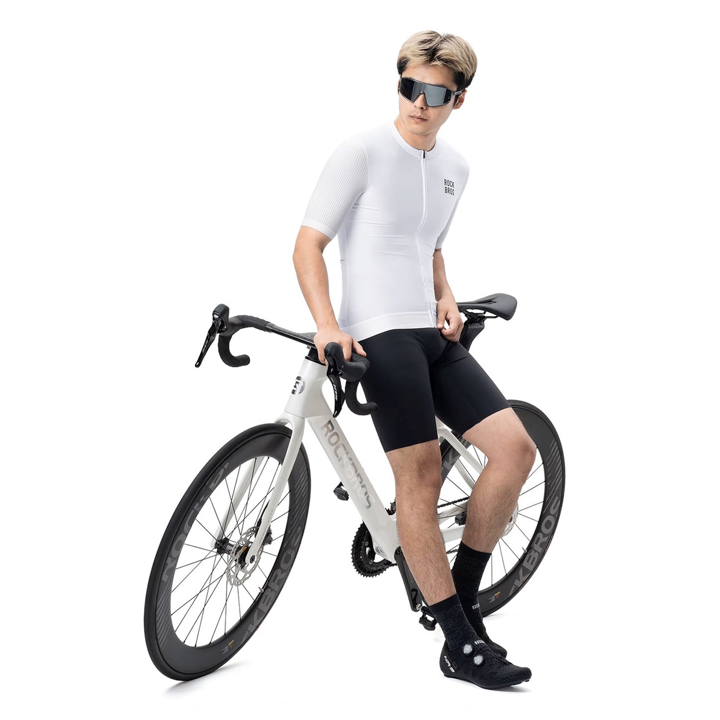 Short-sleeved cycling jersey, size XL - white - Carlat