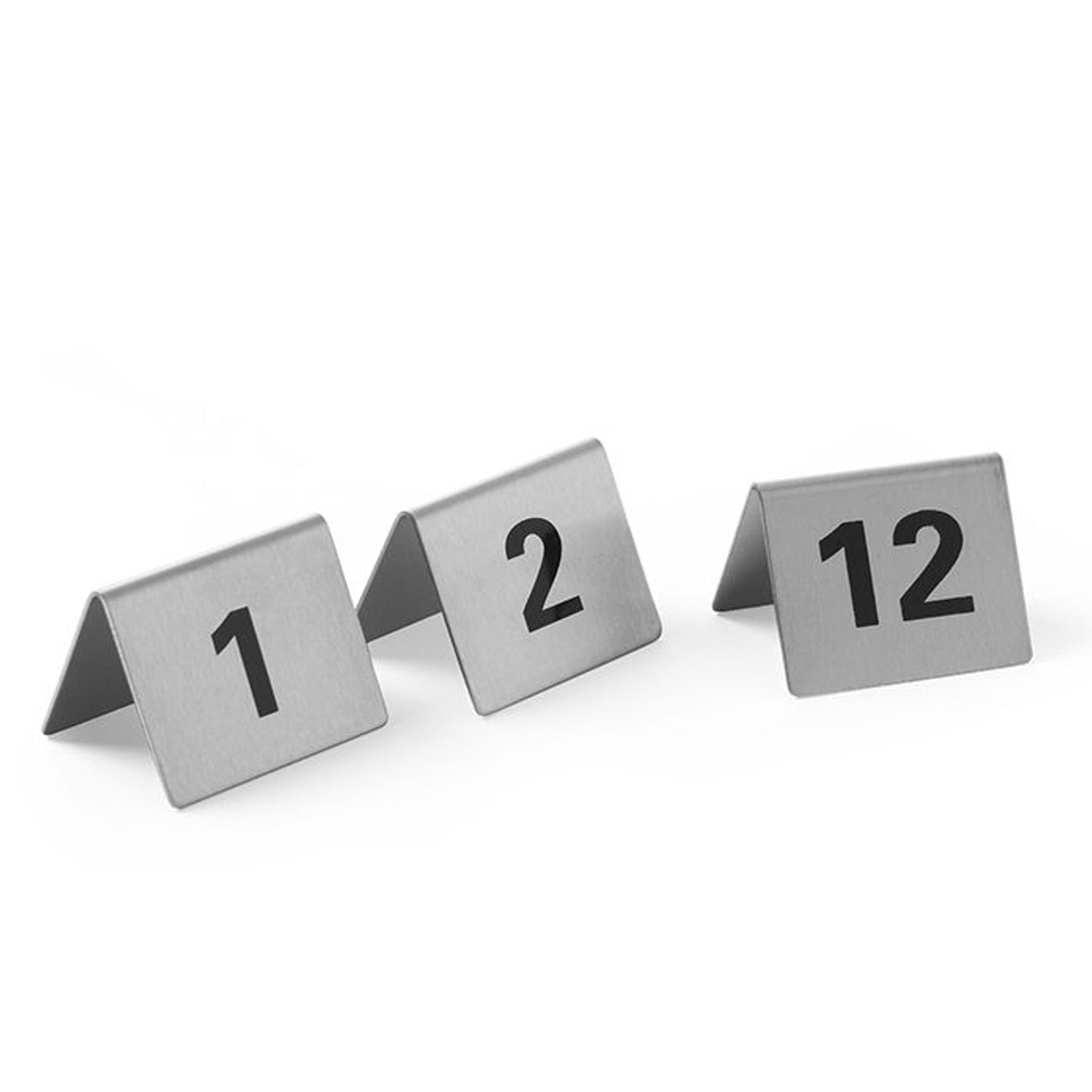 Signage – Information plate TABLE NUMBER 1-12, stainless steel, set - Carlat