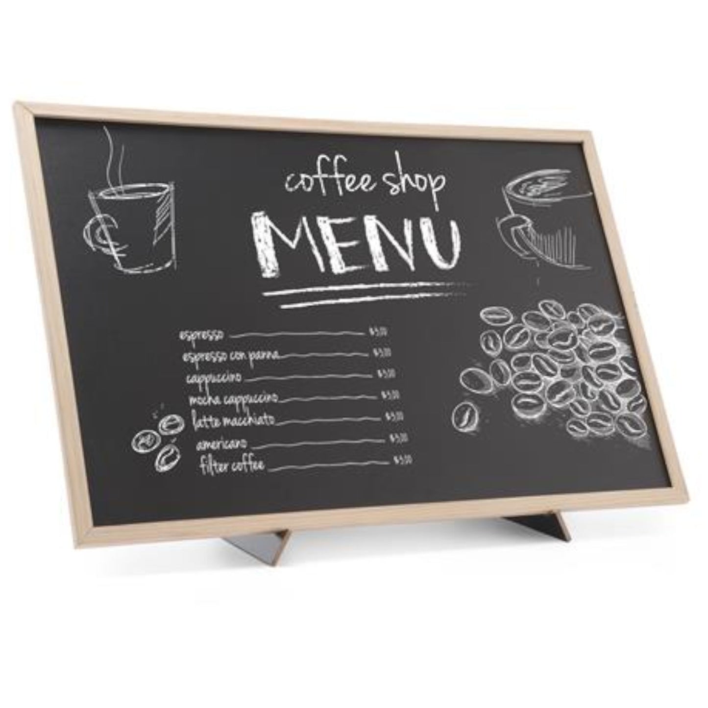 Signage – MENU advertising information board with support base 30x40 - Carlat