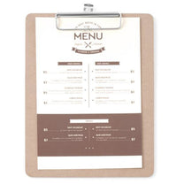 Signage – Menu card board with Clipboard clip 185x245 mm - Carlat
