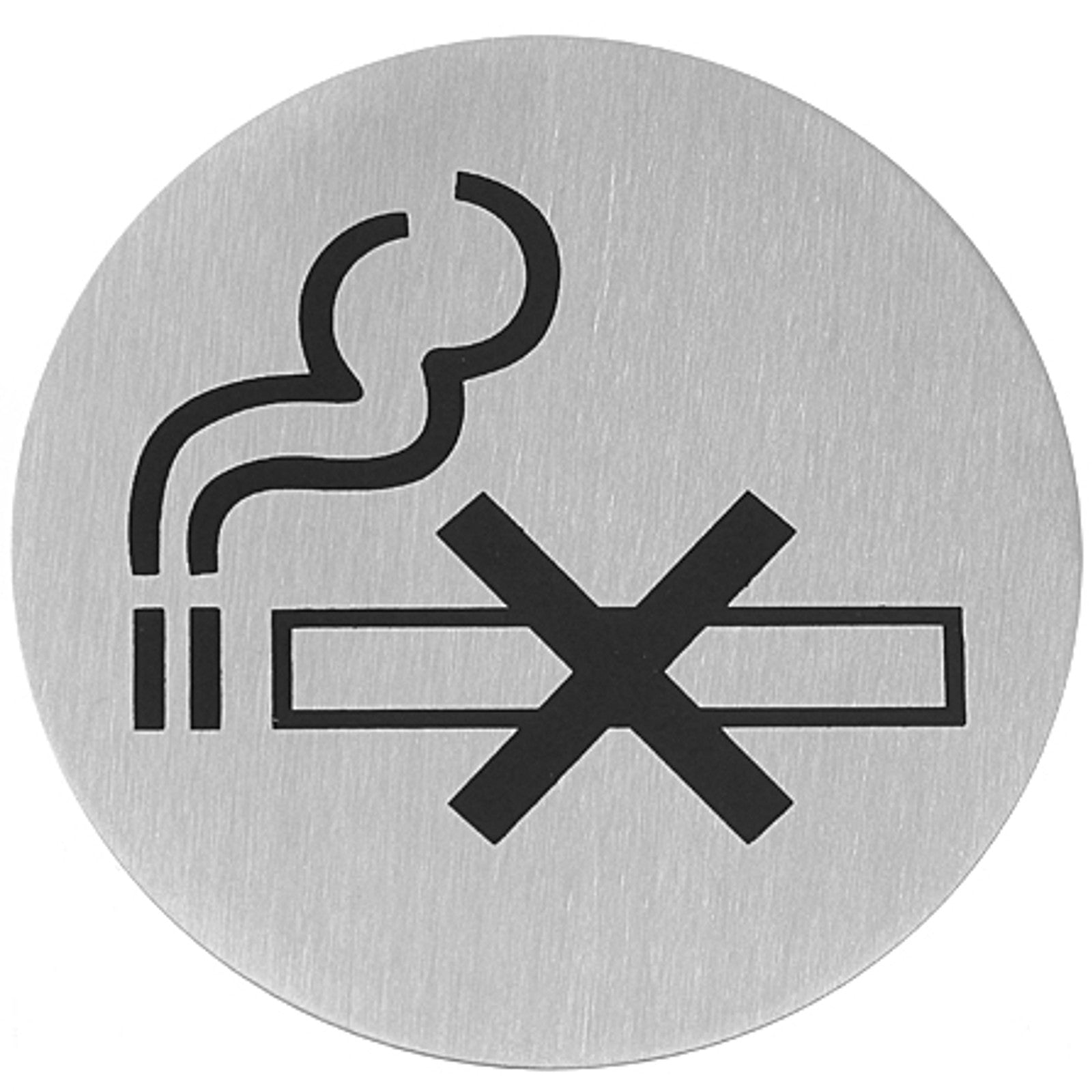 Signage – Self-adhesive information sign NO SMOKING, stainless steel dia. - Carlat