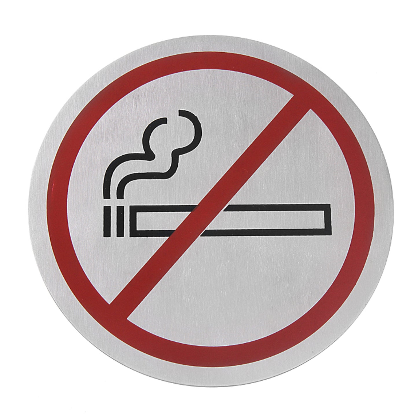 Signage – Self-adhesive information sign NO SMOKING, stainless steel dia. - Carlat