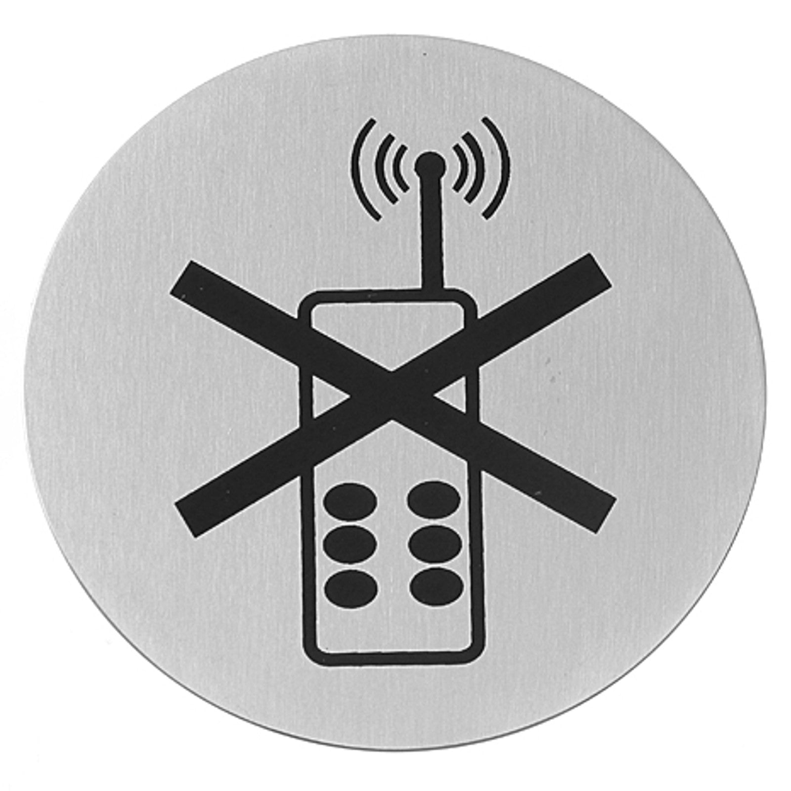 Signage – Self-adhesive information sign NO USE OF TELEPHONES, stainless - Carlat