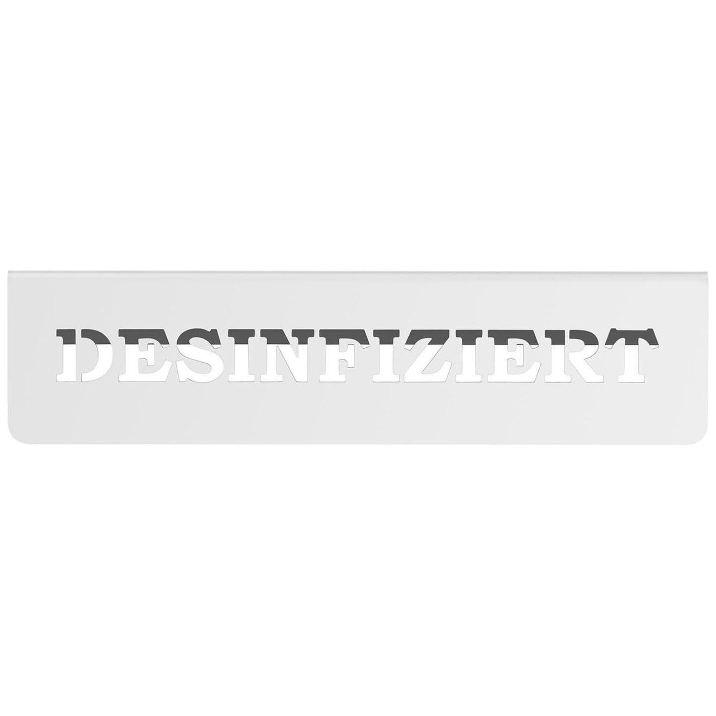 Signage – Stainless steel table information board DISINFECTED / DESINFIZIERT - Carlat