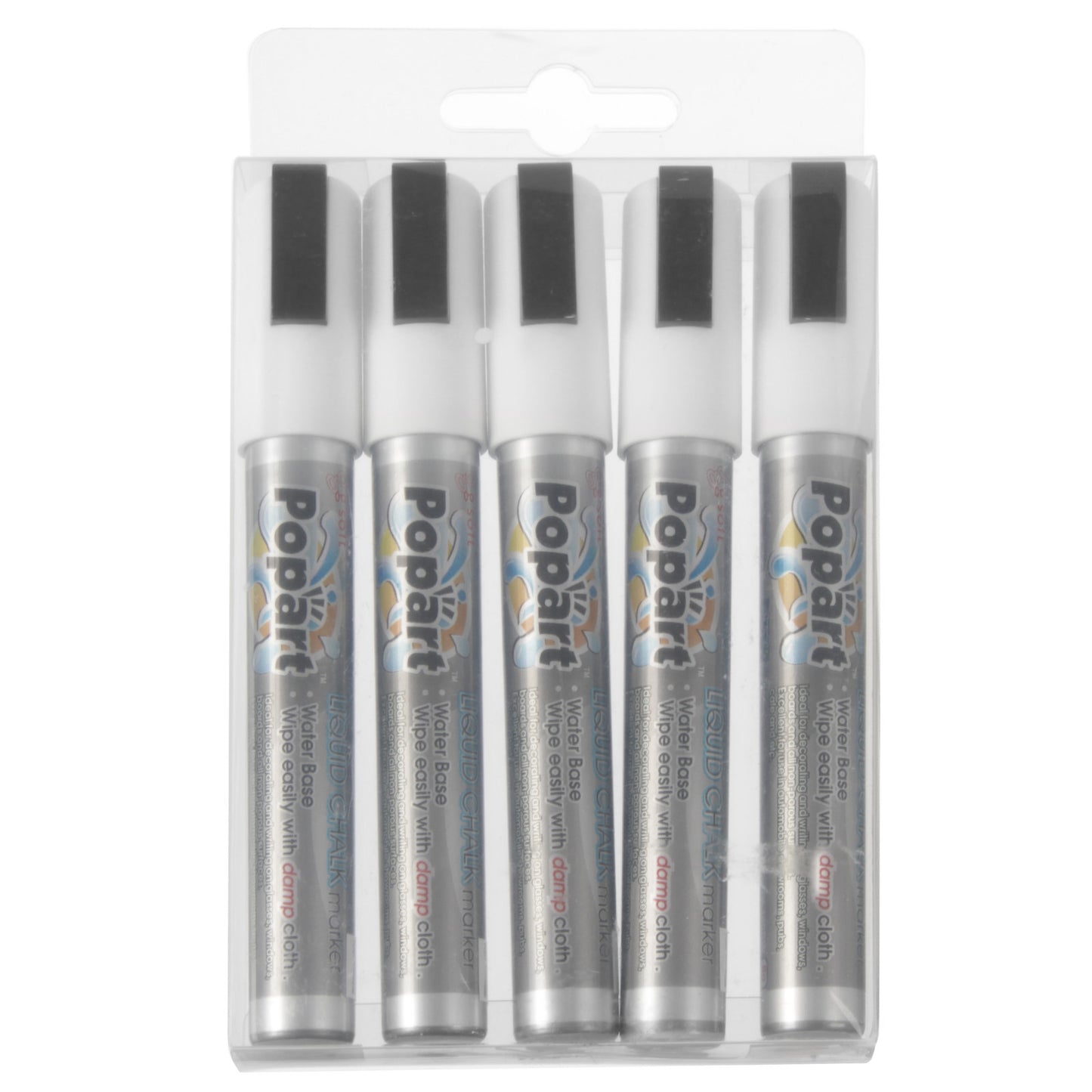 Signage – Whiteboard markers, tip 2-6mm, white, set of 5 - Carlat