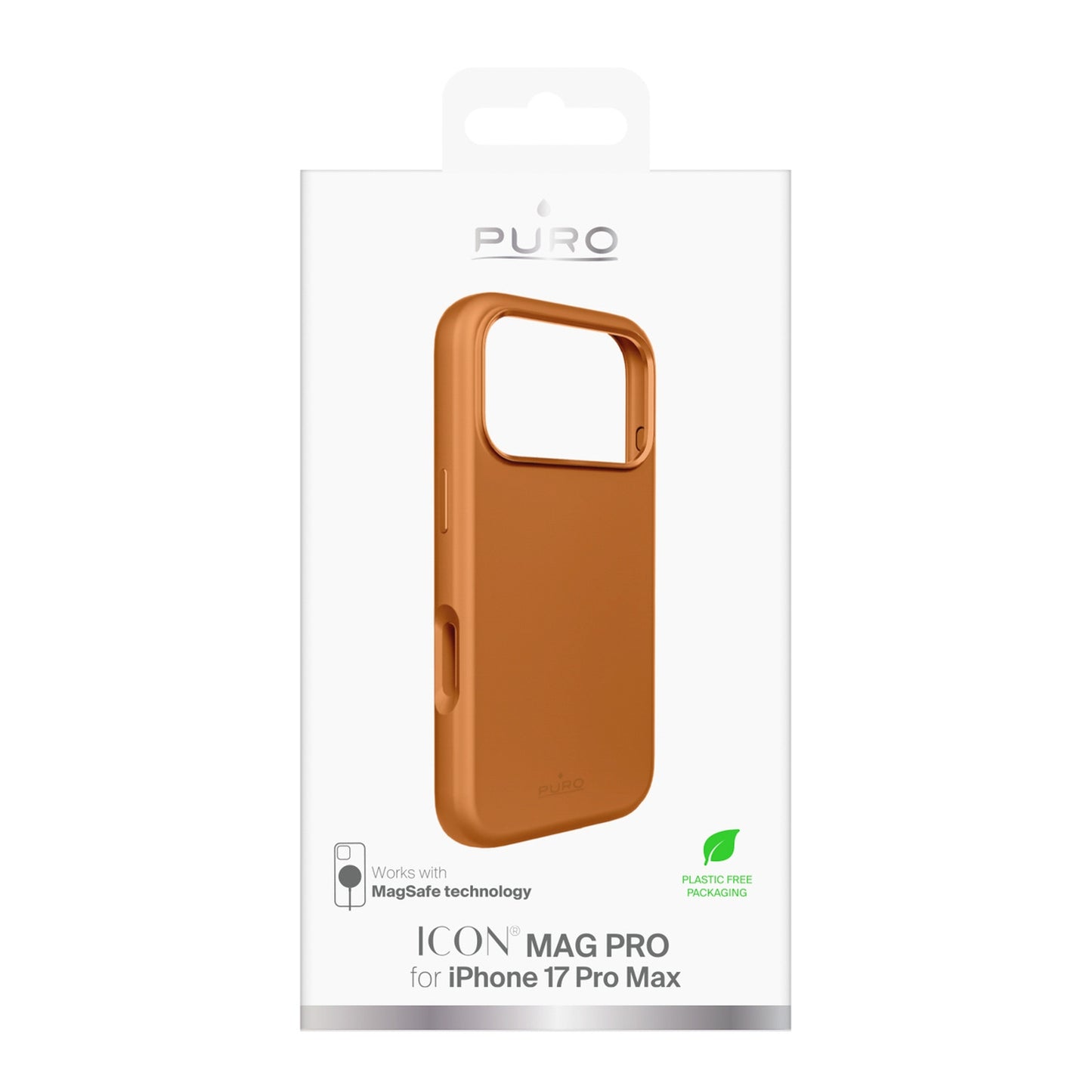 Silicone Case with Camera Protection and Aluminum Buttons for iPhone 17 Pro Max MagSafe - Orange - Carlat