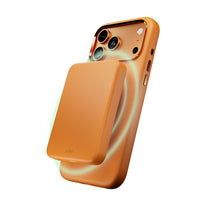 Silicone Case with Camera Protection and Aluminum Buttons for iPhone 17 Pro Max MagSafe - Orange - Carlat