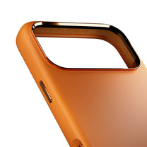 Silicone Case with Camera Protection and Aluminum Buttons for iPhone 17 Pro Max MagSafe - Orange - Carlat
