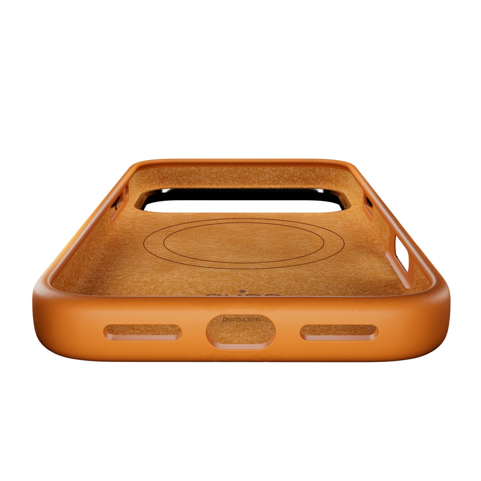 Silicone Case with Camera Protection and Aluminum Buttons for iPhone 17 Pro Max MagSafe - Orange - Carlat
