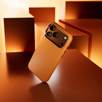 Silicone Case with Camera Protection and Aluminum Buttons for iPhone 17 Pro Max MagSafe - Orange - Carlat