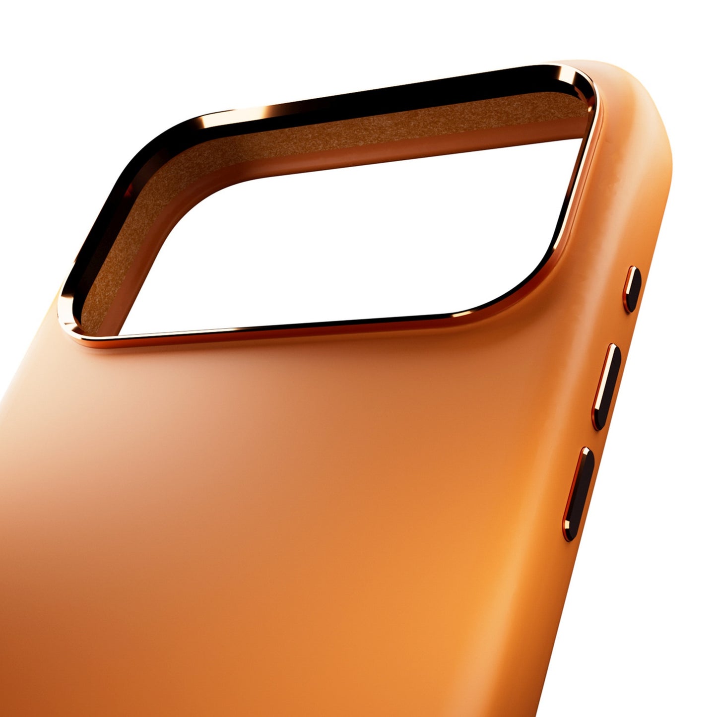 Silicone Case with Camera Protection and Aluminum Buttons for iPhone 17 Pro Max MagSafe - Orange - Carlat