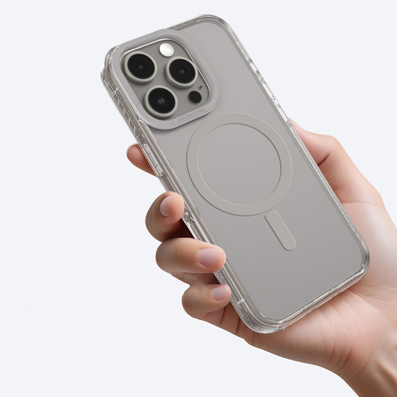 Silicone case for iPhone 16 Pro Titan Pro Mag Case - gray - Carlat