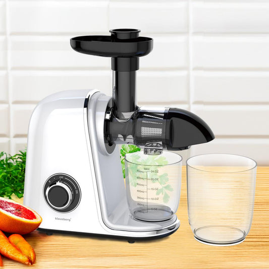 Slow juicer for fruits and vegetables, horizontal, white, 150 W, Klausberg KB-7869 - Carlat