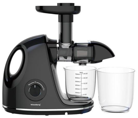 Slow juicer for fruits and vegetables, horizontal with handle, 150 W, black, Klausberg, KB-7861 - Carlat