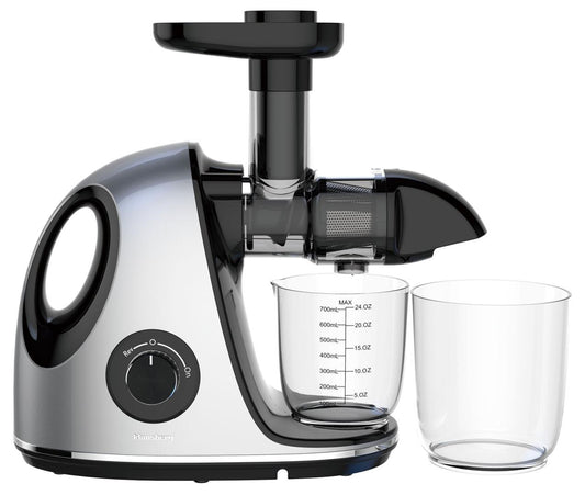 Slow juicer for fruits and vegetables, horizontal with handle, 150 W, gray, Klausberg, KB-7863 - Carlat