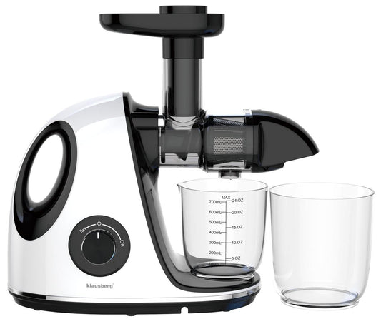 Slow juicer for fruits and vegetables, horizontal with handle, 150 W, white, Klausberg, KB-7864 - Carlat