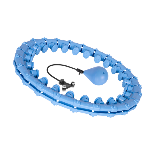 Smart Hula Hop Weight-Loss Hoop with Nubs and 50 cm Weight, Blue, REBEL ACTIVE - Carlat