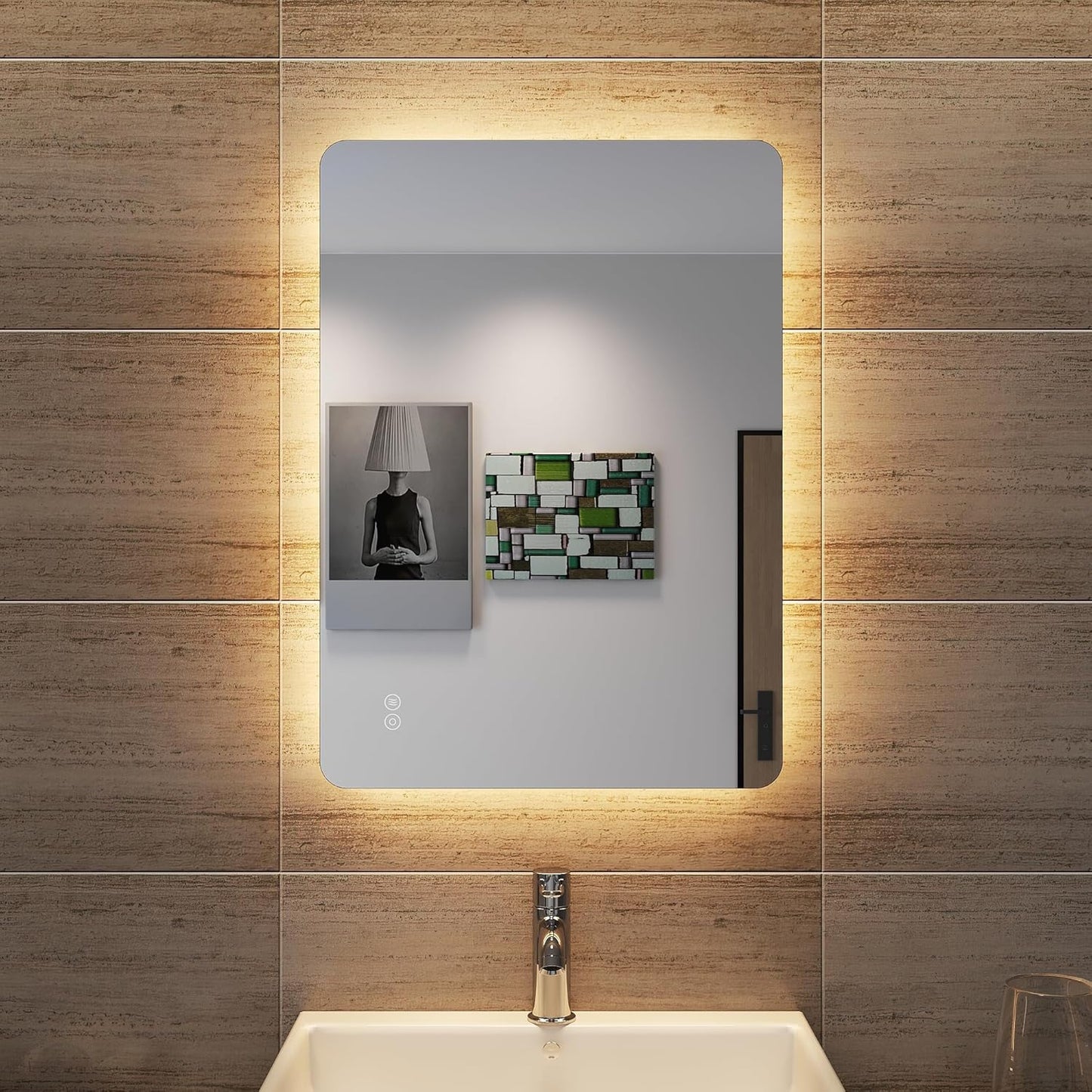 Sonni Bathroom LED Wall Mirror, Rectangular with LED Lighting, Cool White, IP44 Energy Saving - Carlat