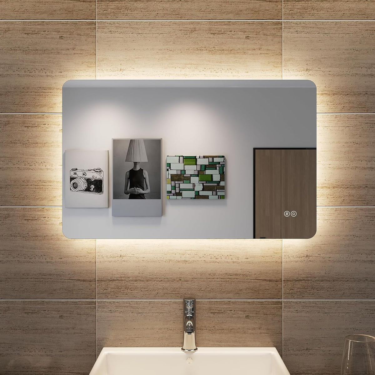 Sonni Bathroom LED Wall Mirror, Rectangular with LED Lighting, Cool White, IP44 Energy Saving - Carlat