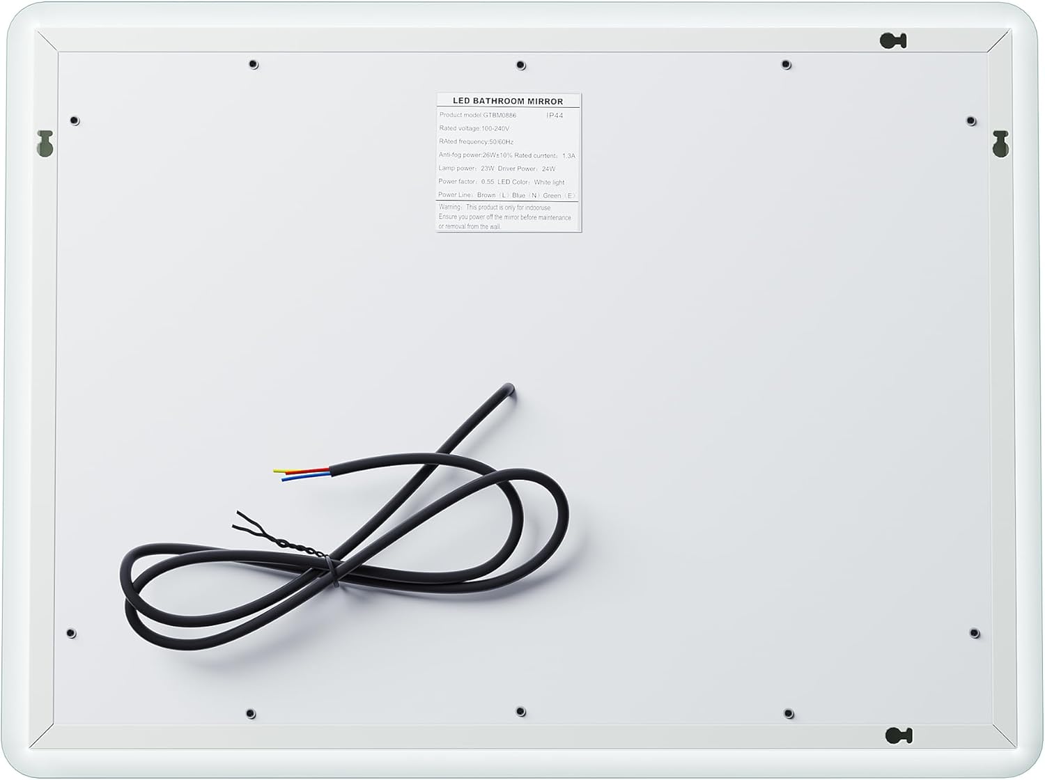 Sonni Bathroom LED Wall Mirror, Rectangular with LED Lighting, Cool White, IP44 Energy Saving - Carlat